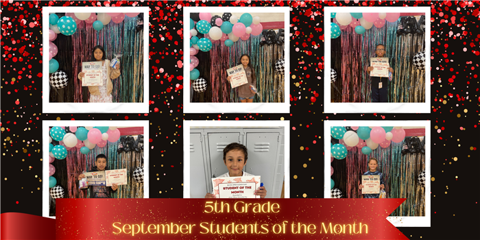 5th Grade September Students of the Month