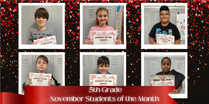 5th Grade November Students of the Month