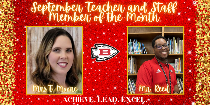 September Teacher and Staff Member of the Month