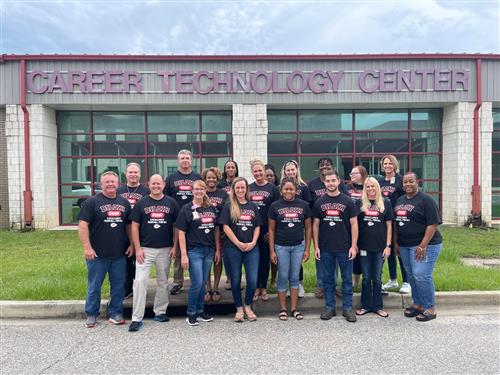 Career Technology Staff in front of CTC Building