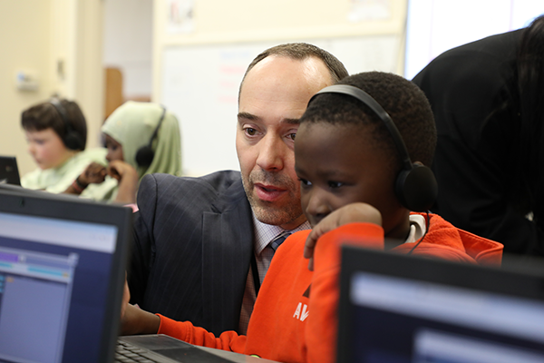 Student with Chromebook 