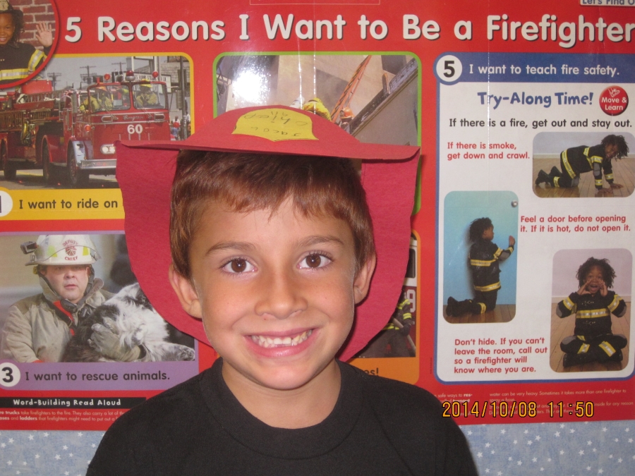 student dressed as a fireman