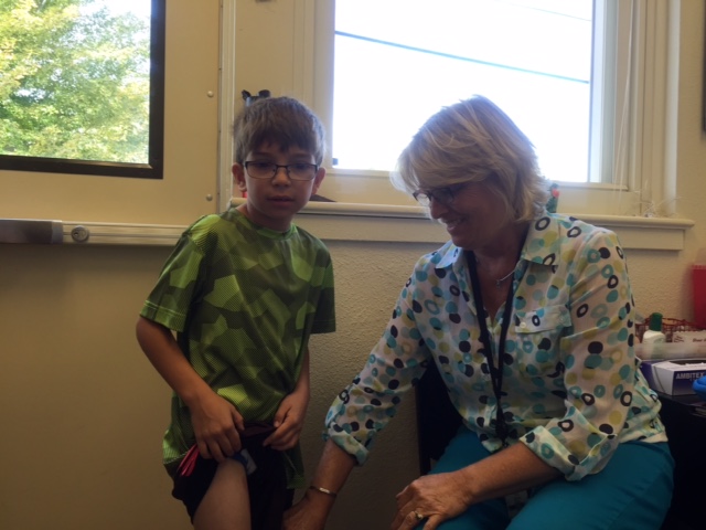 Boise School District student with Washington Elem Nurse 
