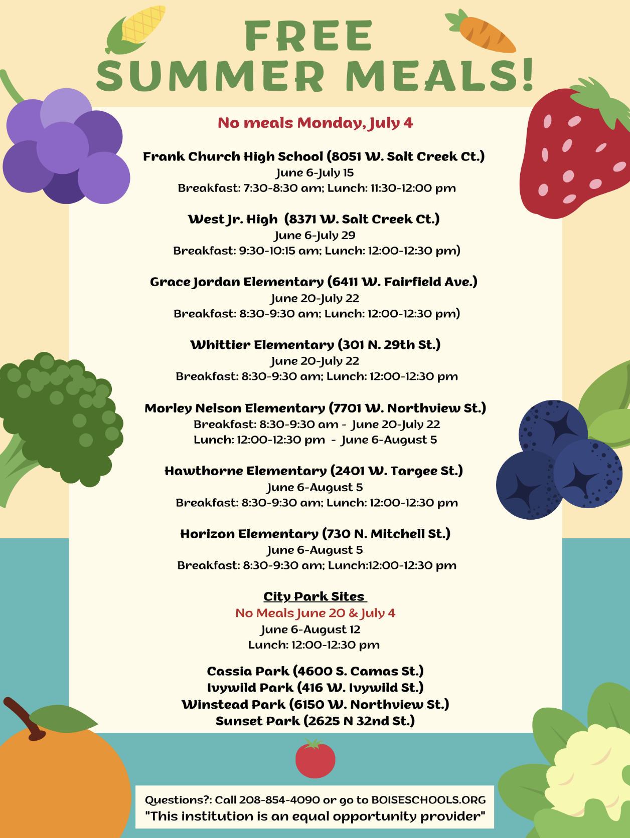 Free Summer Meals Flyer Free Summer Meals Flyer