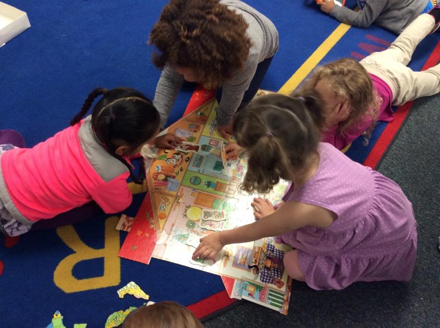 Students learning together