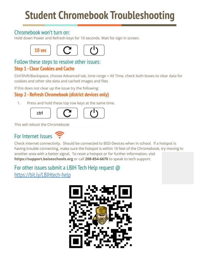 Student Chromebook Troubleshooting Tips