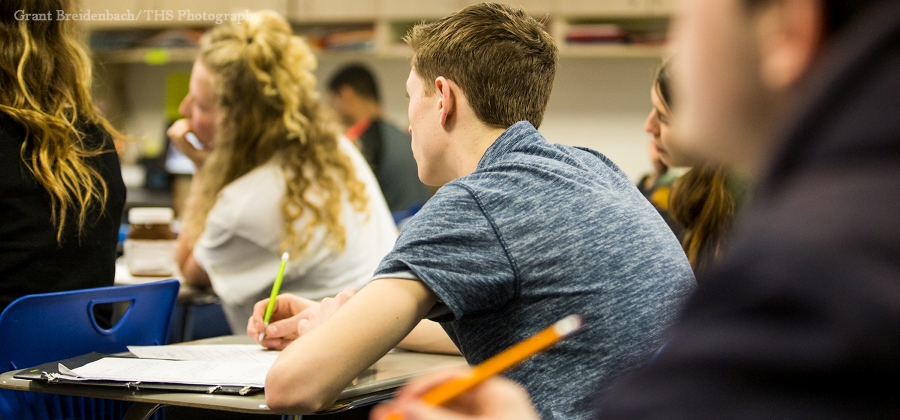 students working in classroom