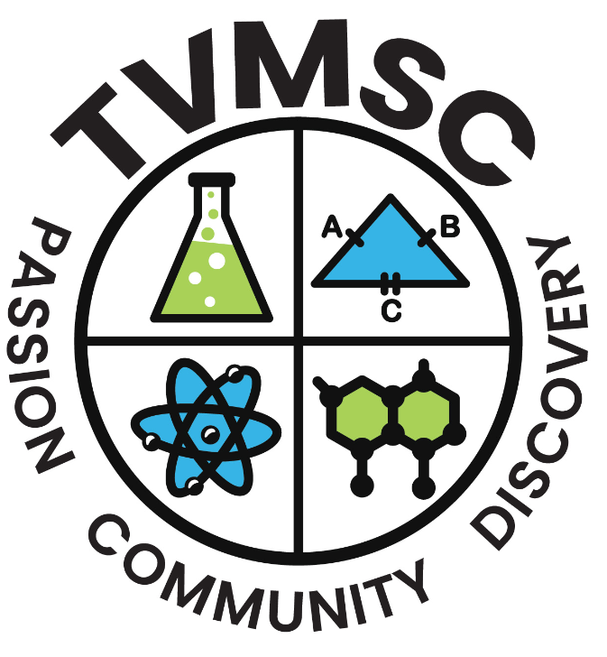 TVMSC Logo with beaker, triangle, and molecule