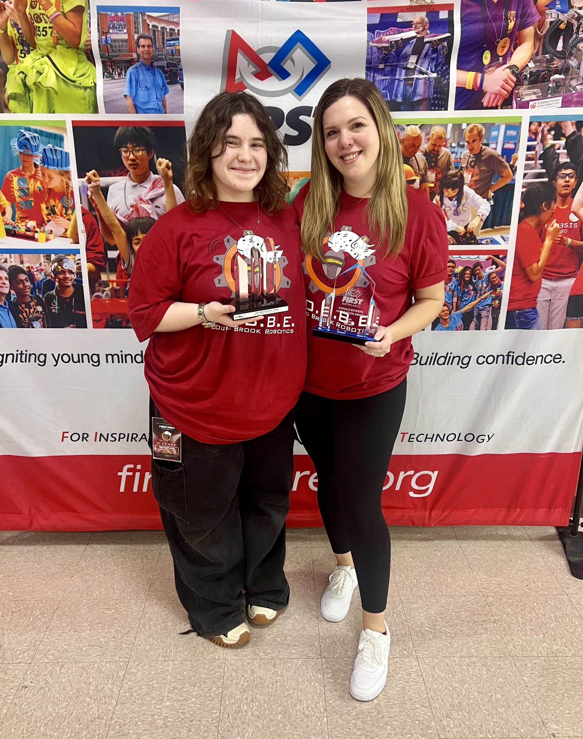 A photo of Ms. Belli with student.