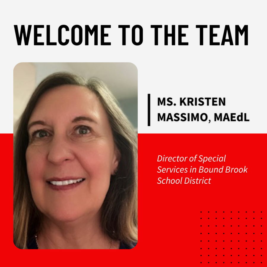 Ms. Kristen Massimo A graphic with a photo of Kristen Massimo, Director of Special Services in Bound Brook School District