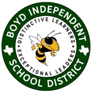 Boyd Independent School District Circular Logo with a Yellowjackets emblem