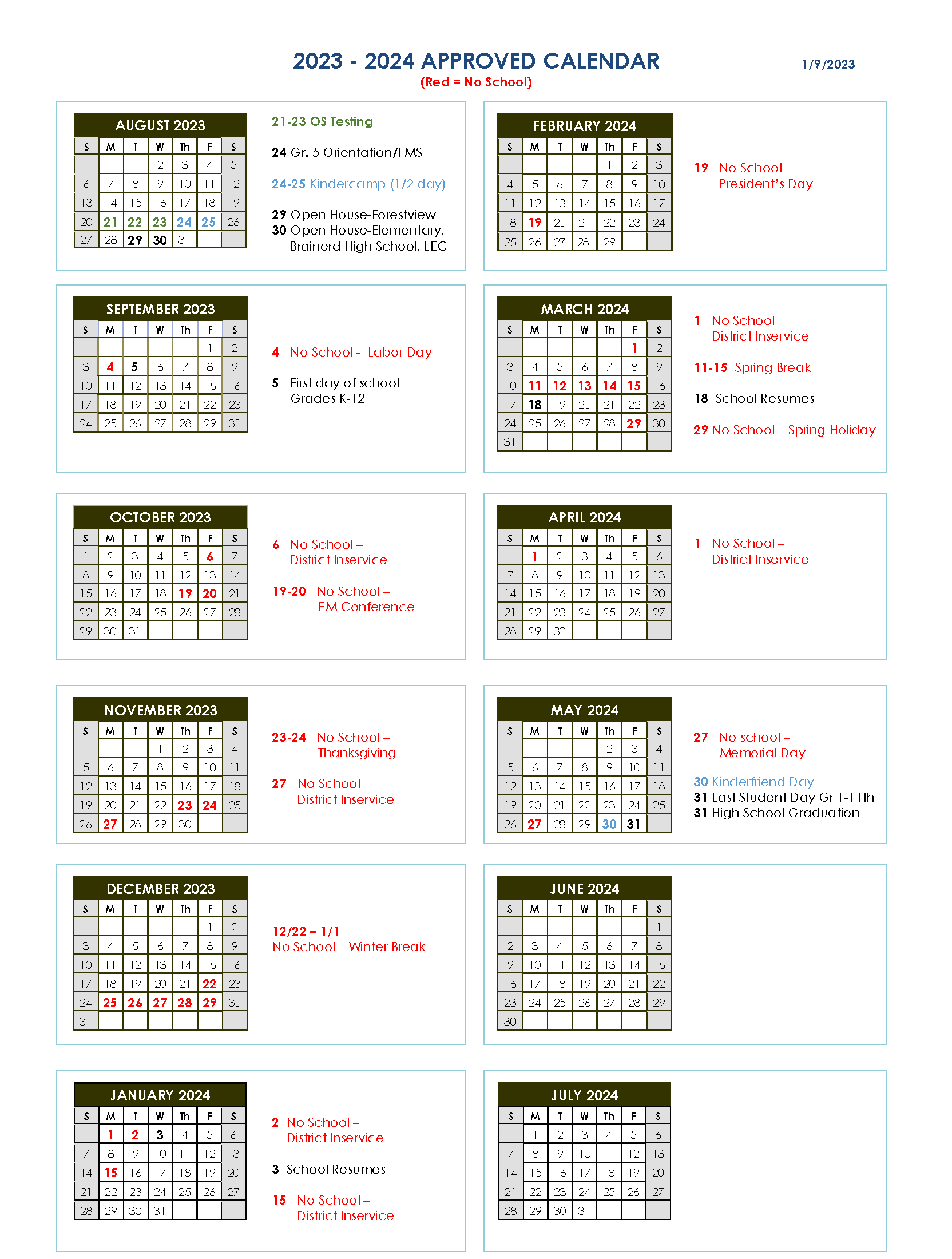 Approved 2023-24 Calendar