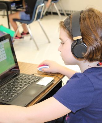  Student on computer