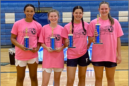 Girls receive trophy