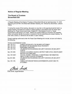 December Board Meeting