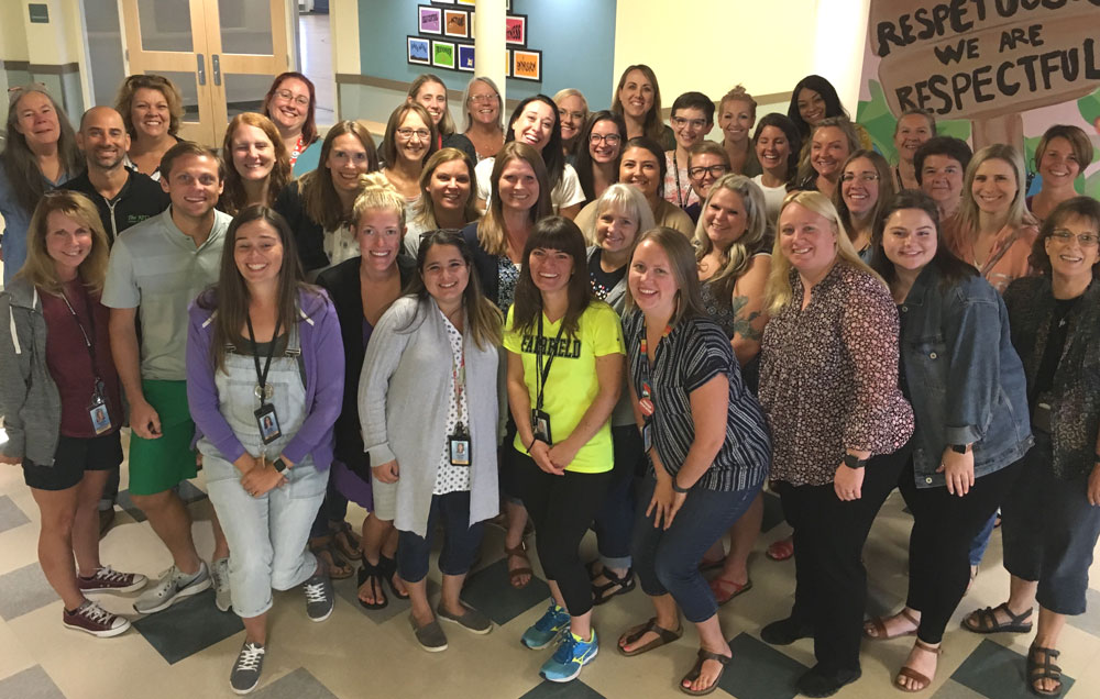 a large group of teachers from FAirfield Elementary