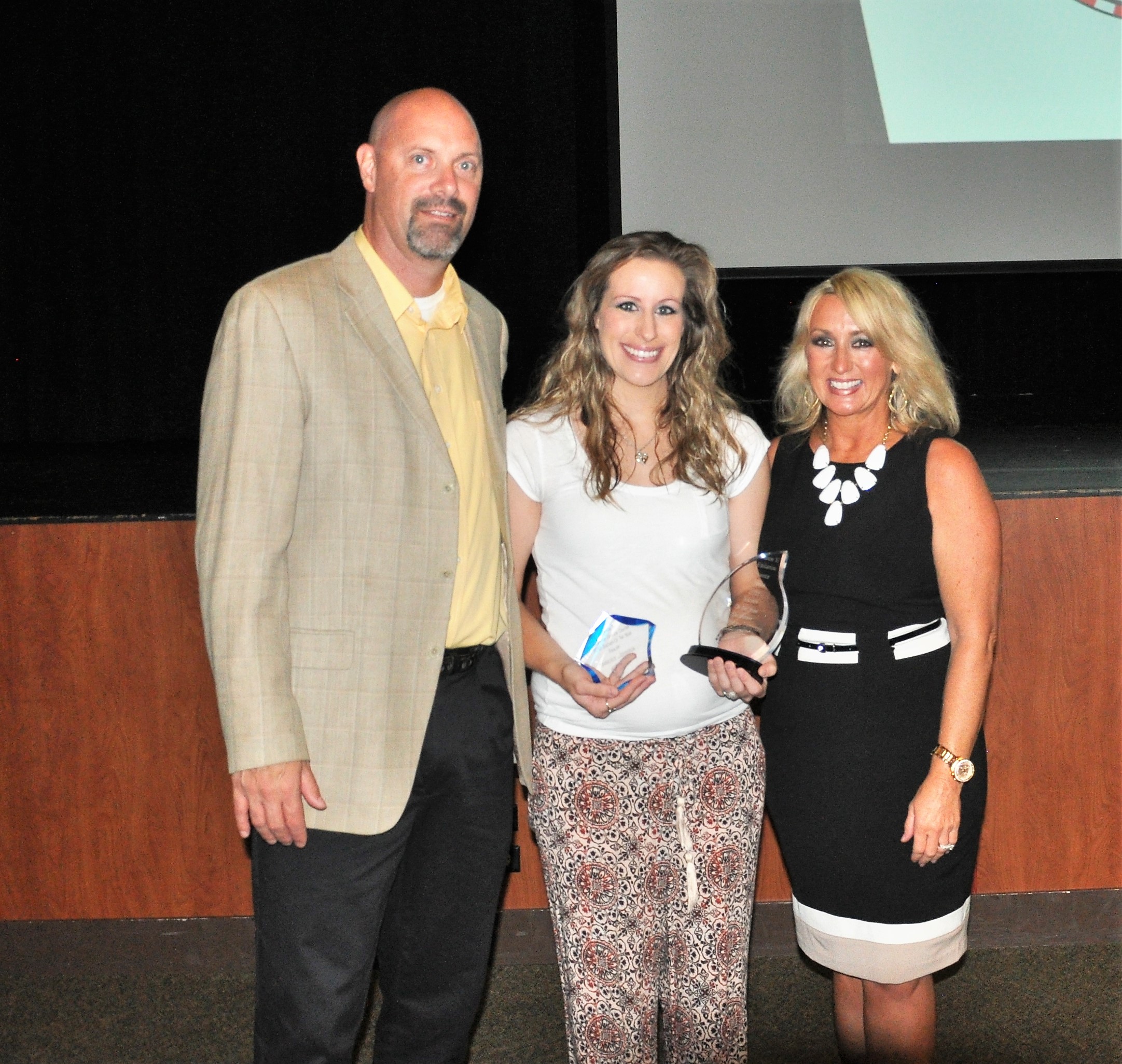 Mrs. Johnson accepting Region 16 Teacher of the Year award