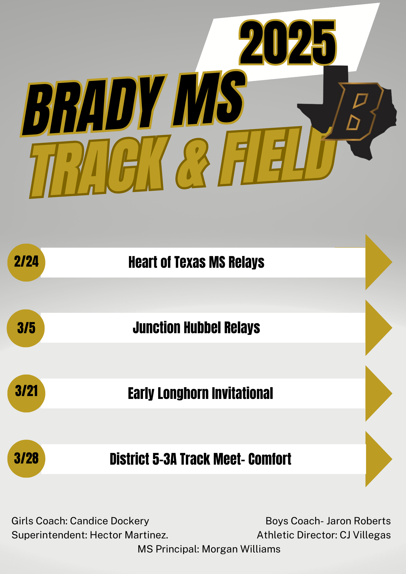 2025 MS Track Schedule