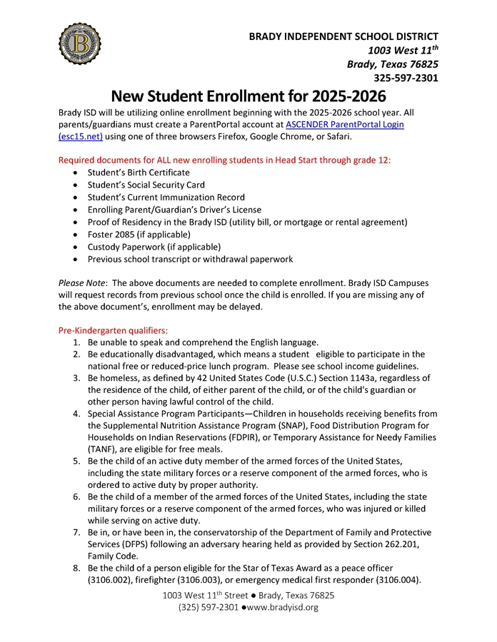 Registration Requirements