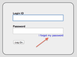 Screenshot of the Password Reset