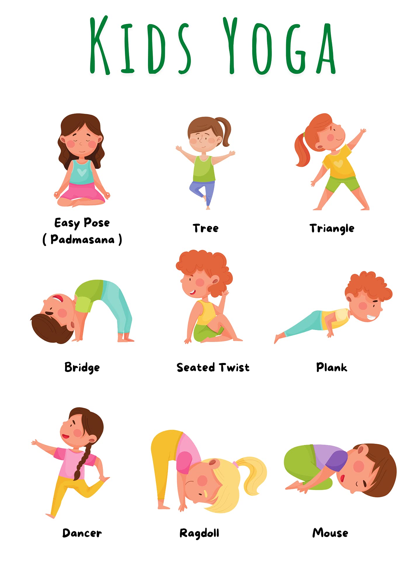 Amazon.in: Buy Kids Yoga Poses for Beginners - Yoga Kids ( Laminated  Poster, 11.7 x 16.5&quot; ) - Kids Yoga Poses - Yoga Children - Yoga for Kids -  Yoga Wall Arts -