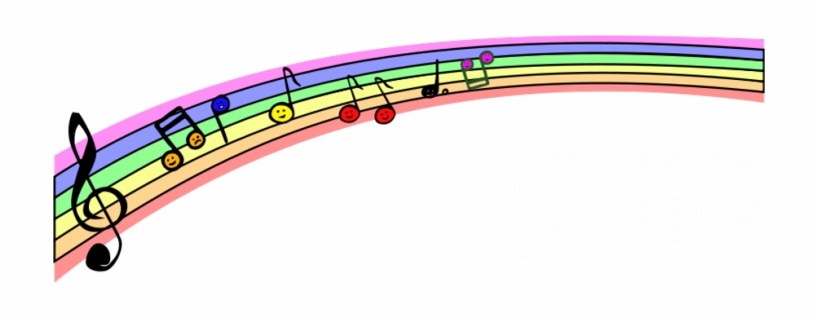 Vector Graphics Of Rainbow Musical Notes - Music Notes Clipart ...