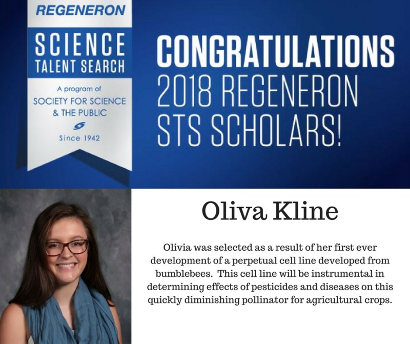 Camdenton Senior Olivia Kline named National Regeneron STS 2018 Scholar