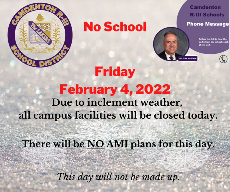 No school - Friday, February 4, 2022