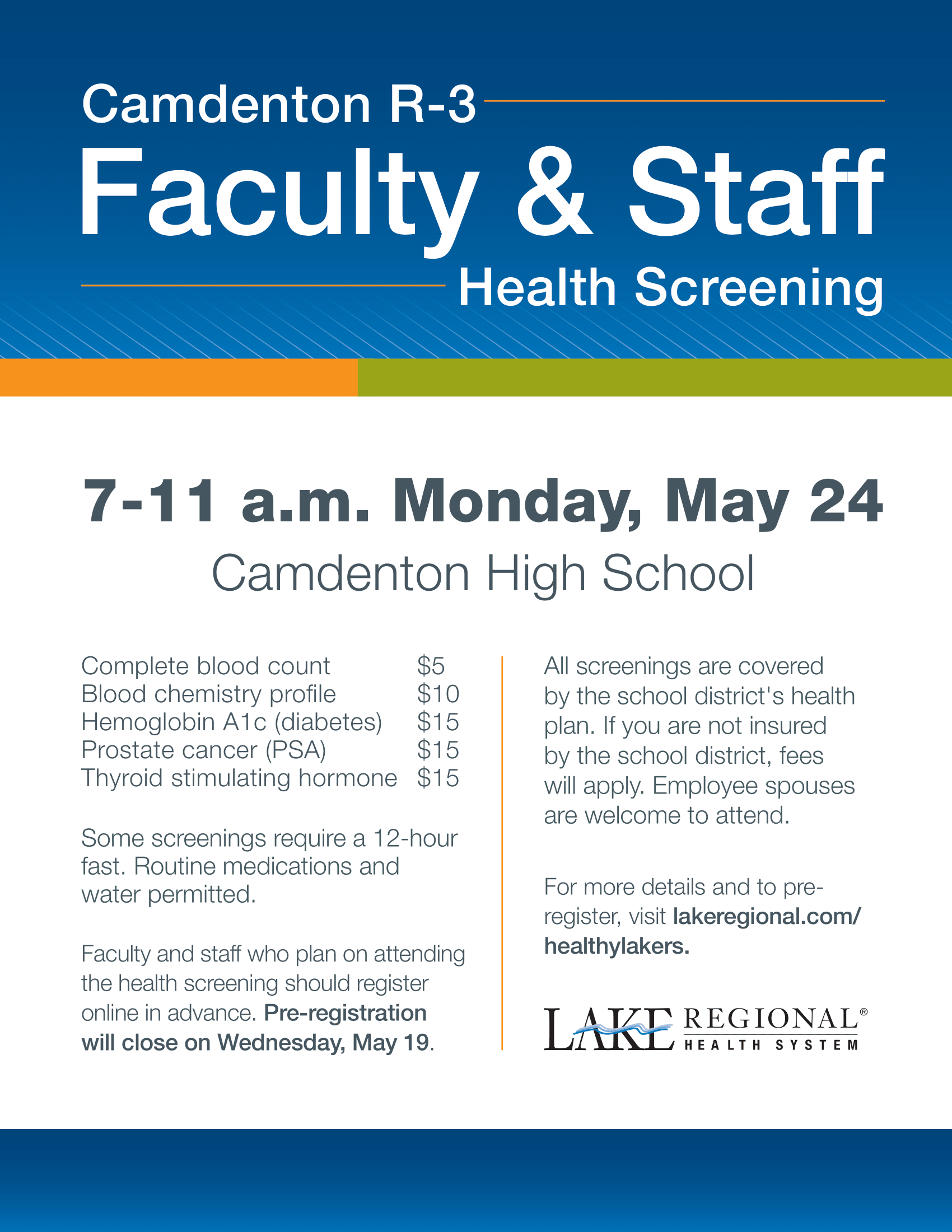 Faculty & Staff Health Screenings