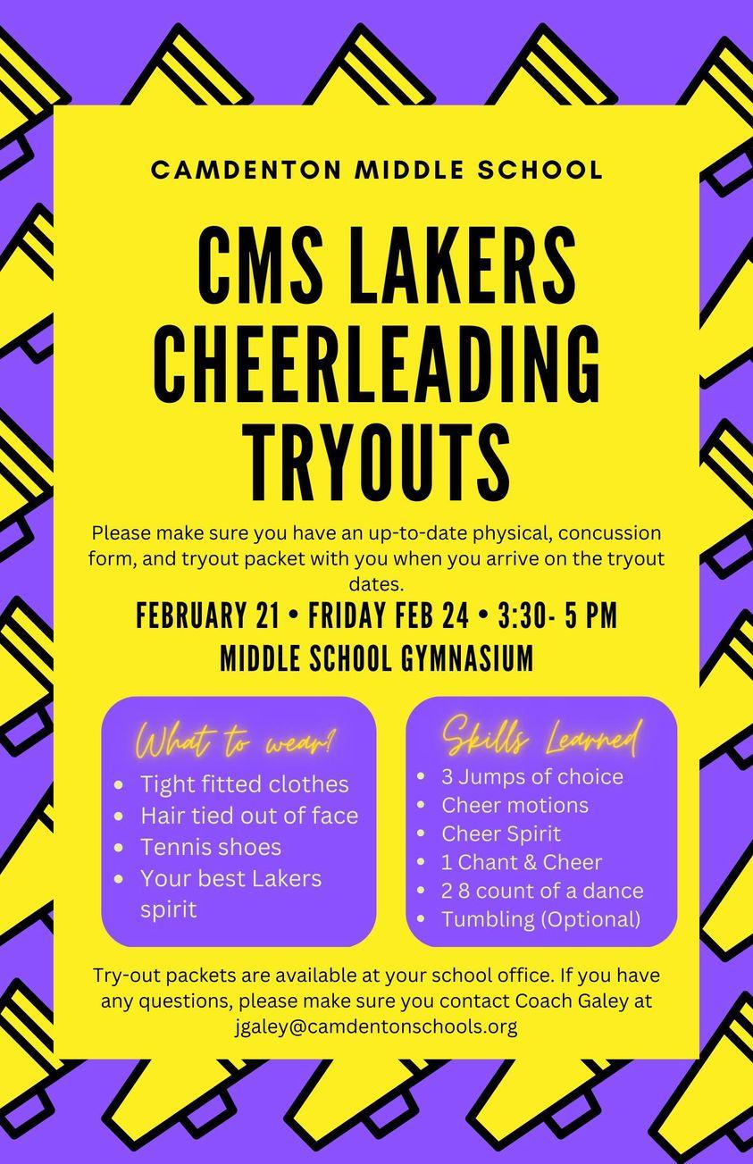 CMS Cheer Tryouts