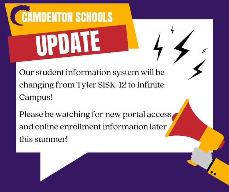 Our student information system is changing from Tyler SISK12 to Infinite Campus. Please be watching for new portal access and online enrollment information later this summer.