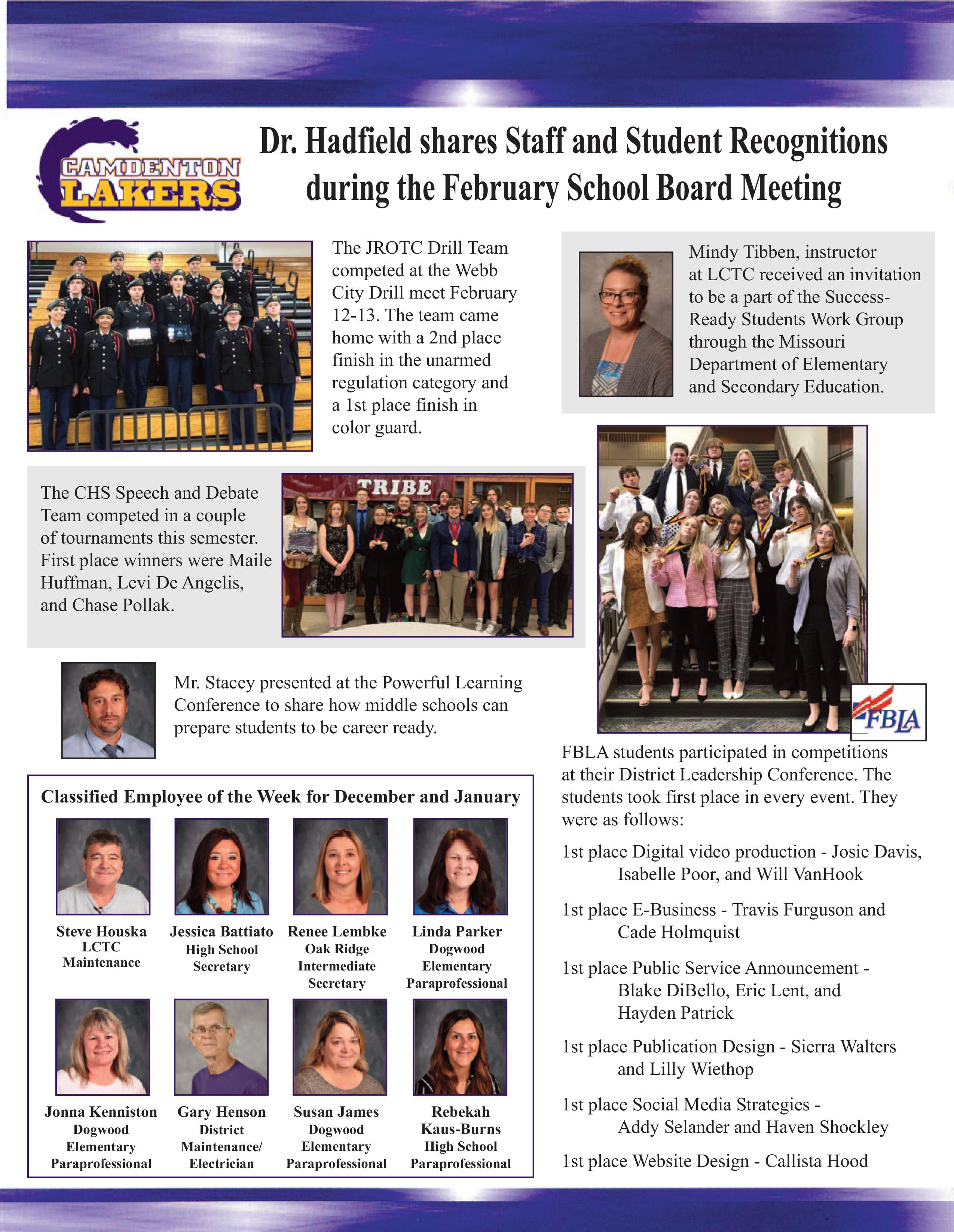 Feb Board Recognition