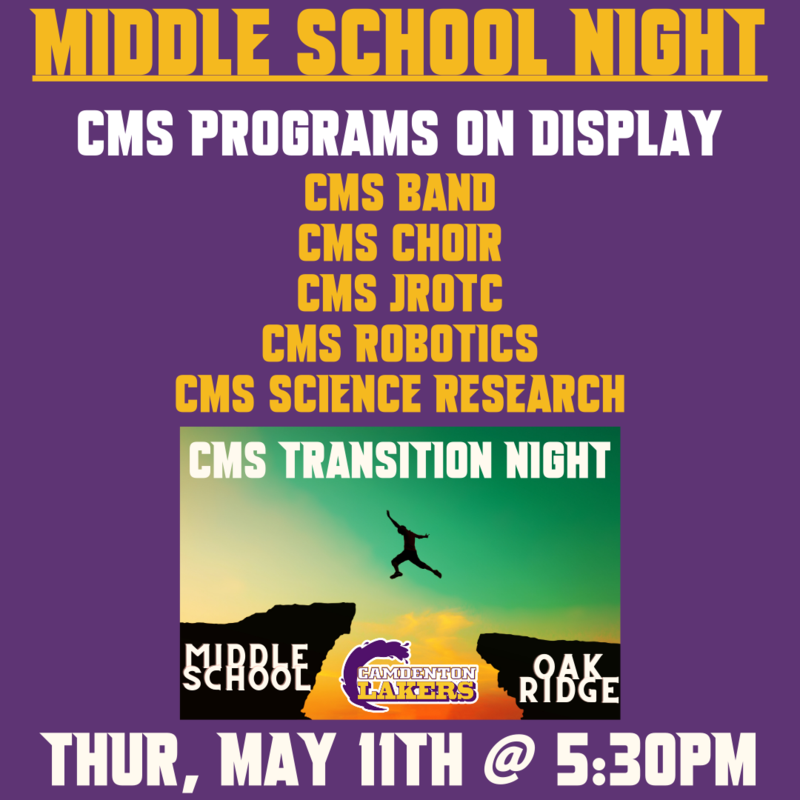 Oak Ridge to Middle School - Transition Night