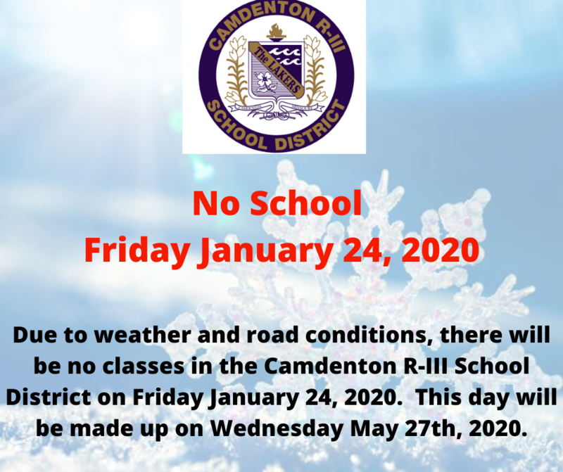 No School - Friday January 24, 2020