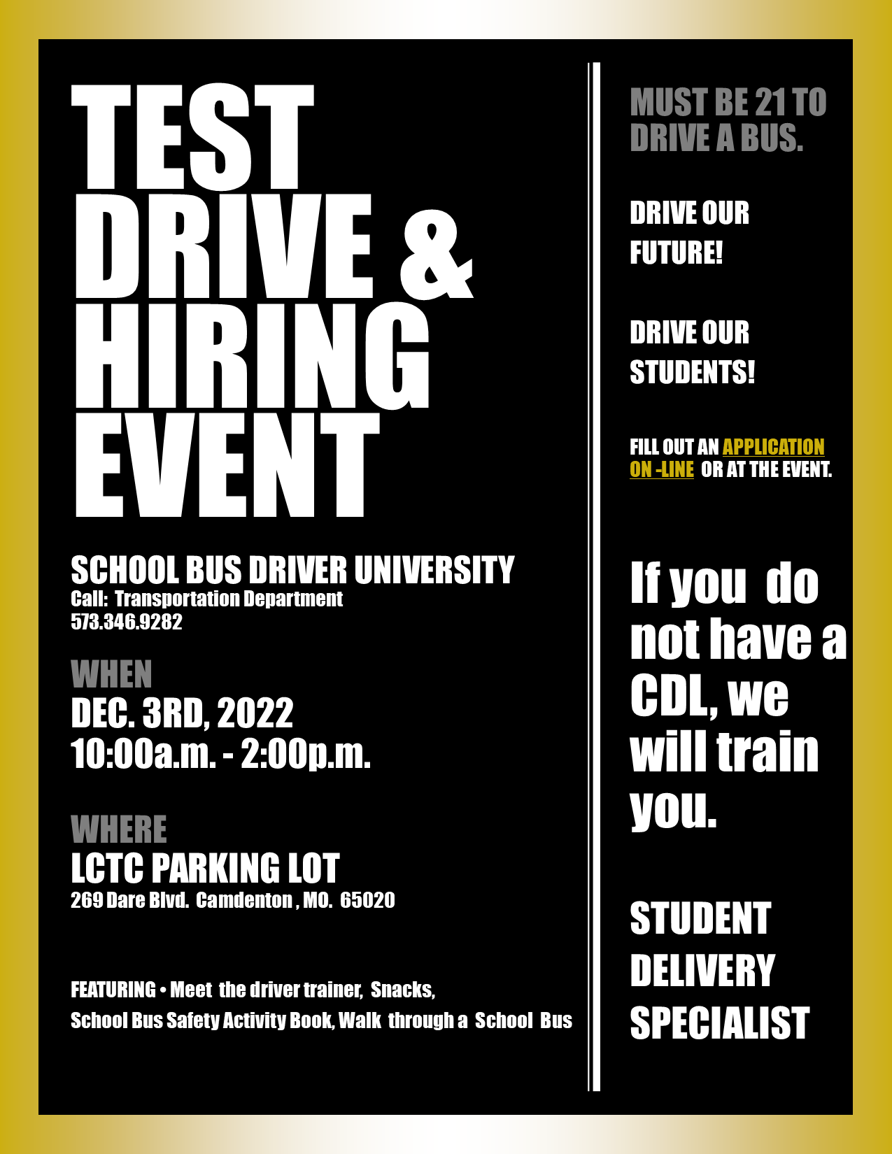 Test Drive & Hiring Event