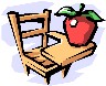 Picture of desk with apple