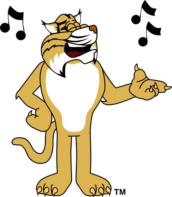 wildcat with music notes