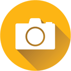 yellow circle with camera icon