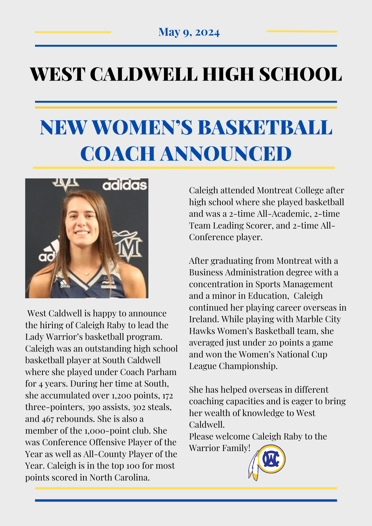  Raby announced as new Women's Basketball Coach