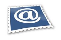 Email symbol on postage stamp