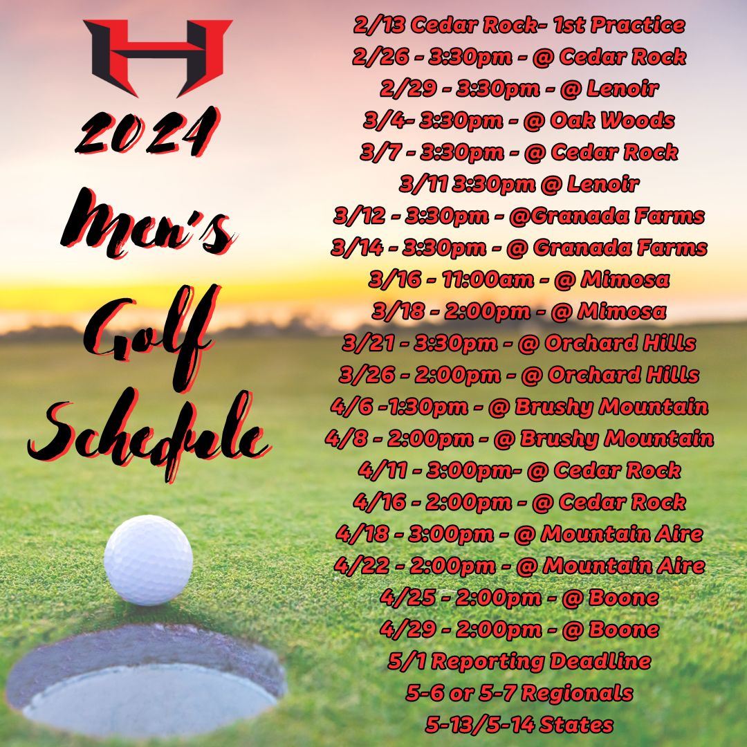 2024 Men's Golf Schedule