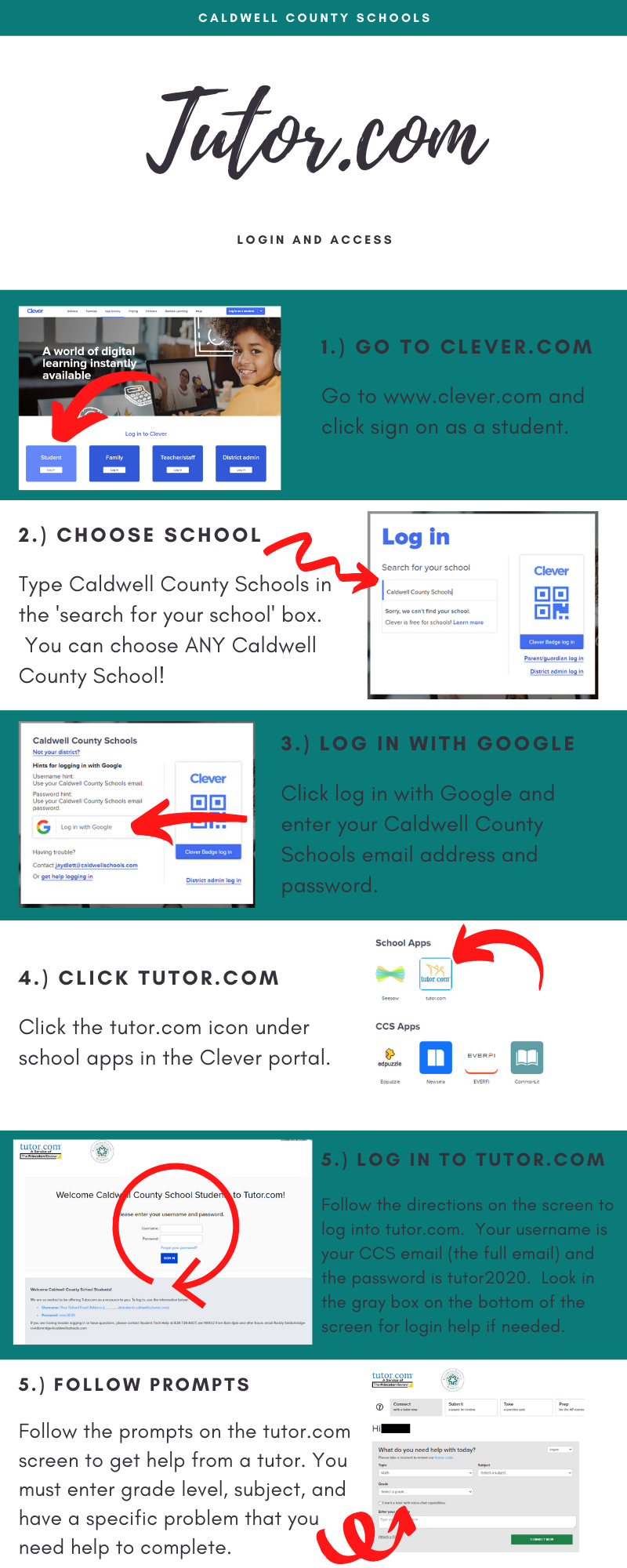 Tutor.com log in directions.