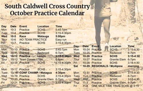 October Practice Calendar