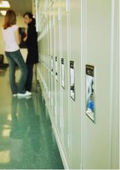 Students in front of lockers