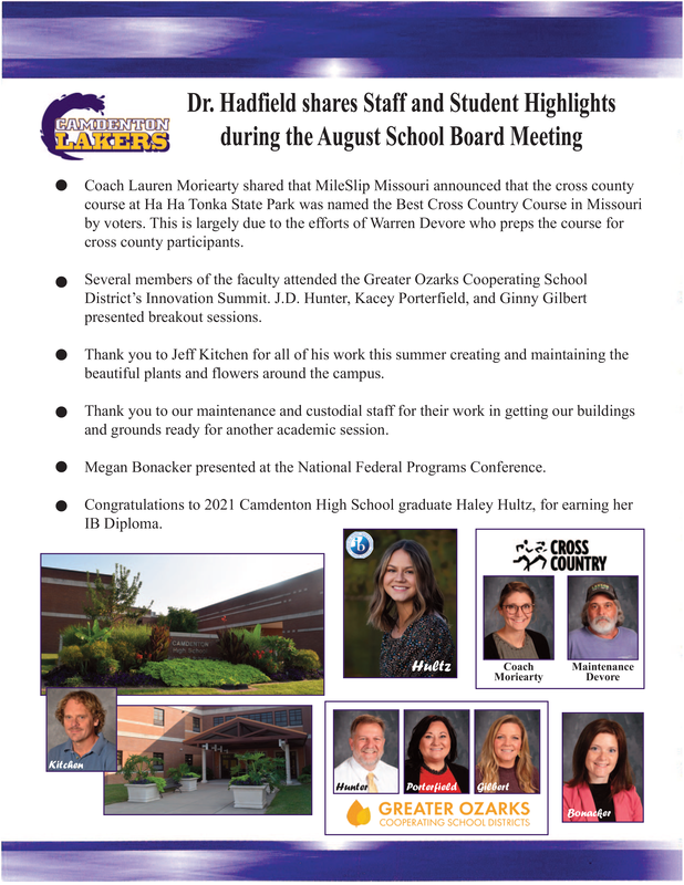 August Board Meeting