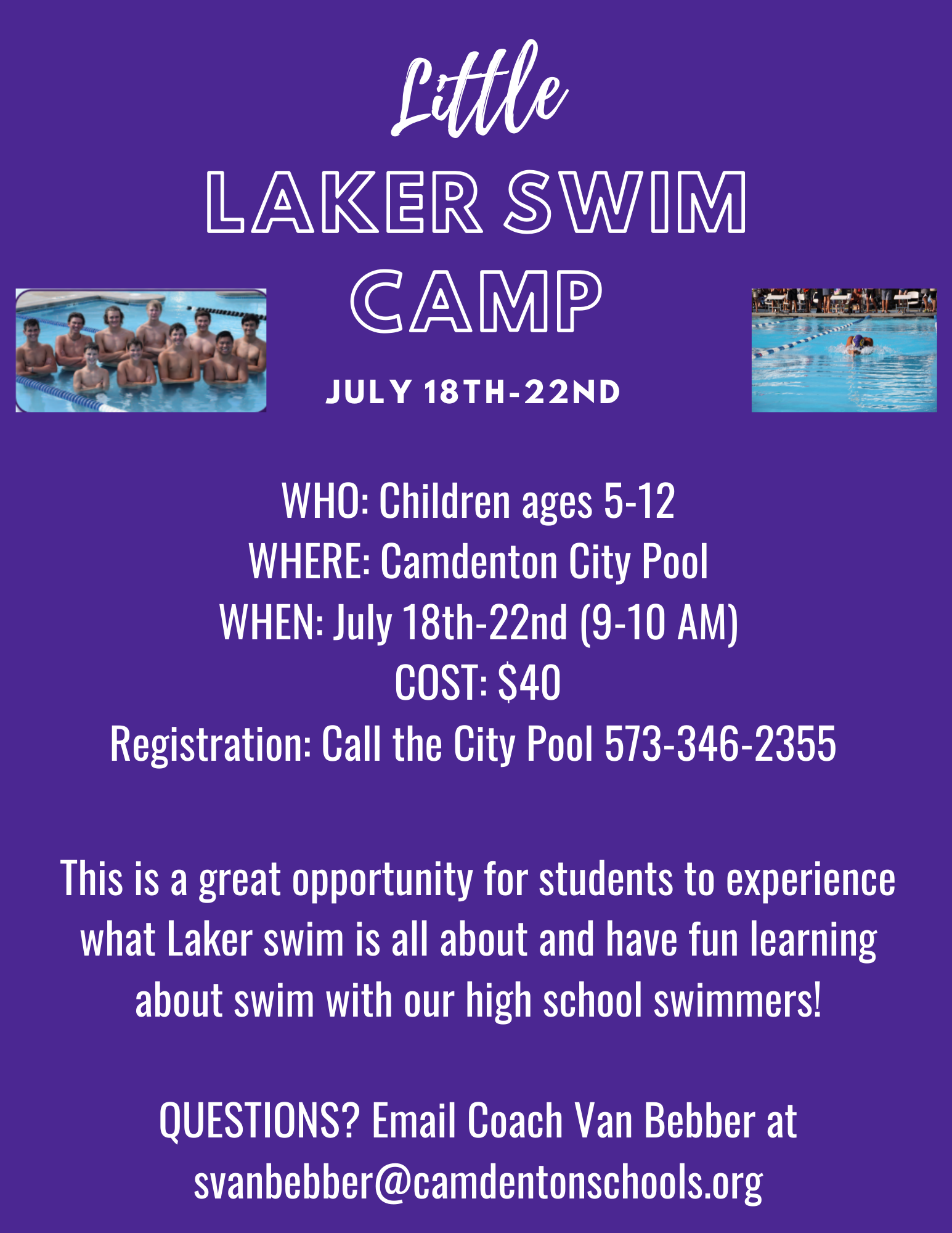 Little Laker Swim Camp