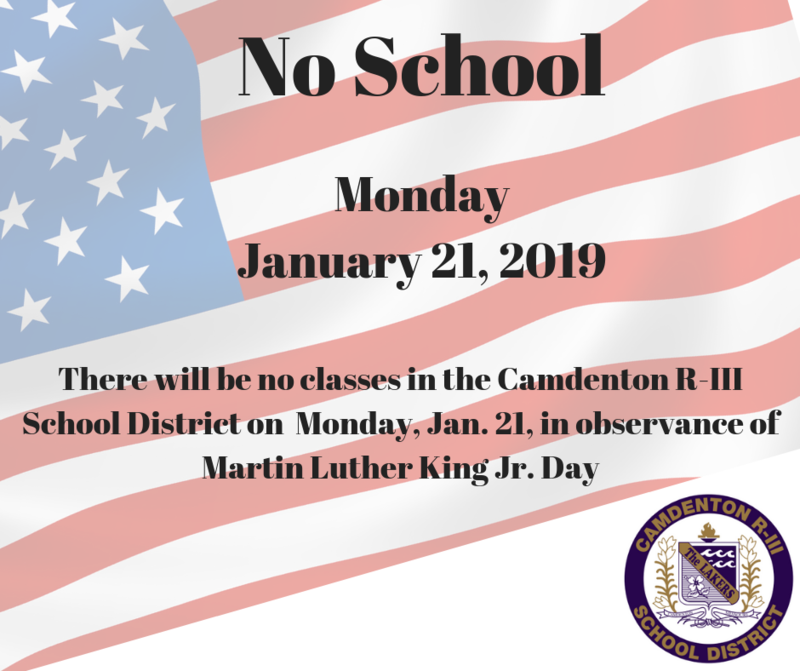 No School - Monday January 21, 2019