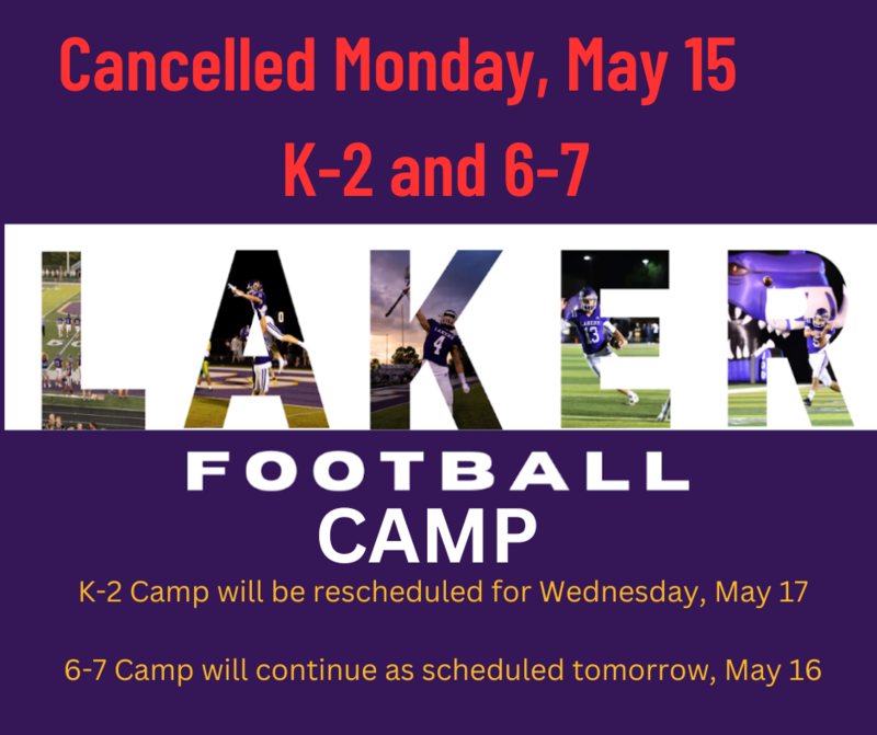 Youth Football Camps - Cancelled for Monday, May 15