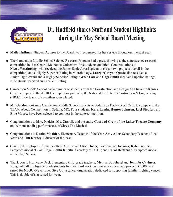 May Board Meeting