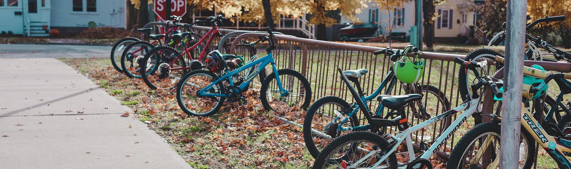 Bicycles outside of school